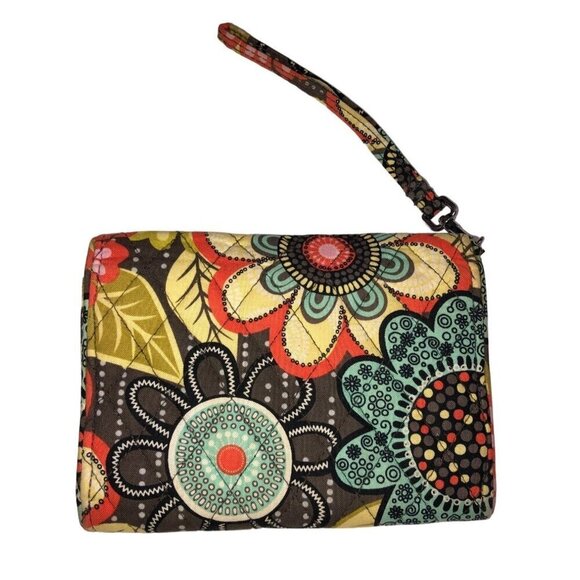 Vera Bradley Flower Shower Wristlet Clutch Wallet Phone Floral Turn Lock Quilted - Picture 2 of 9